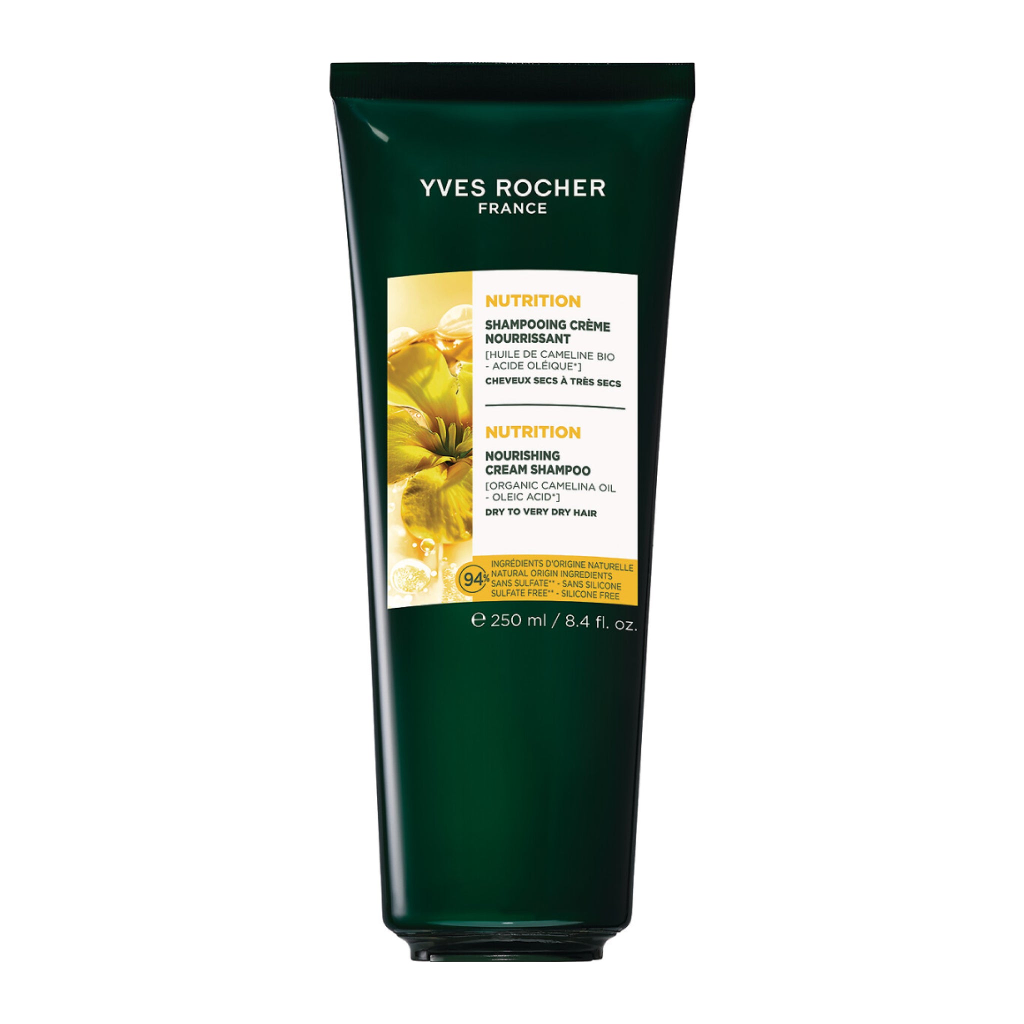 Шампунь-Крем ПИТАНИЕ c Маслом Рыжика Посевного - Для сухих и очень сухих волос, 250 мл