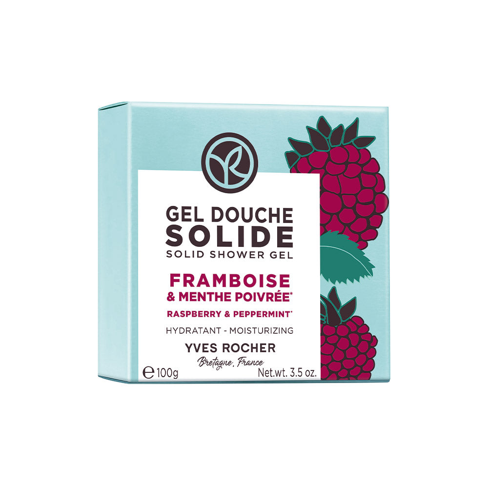 Увлажняющий Твердый Гель для Душа «Малина & Перечная Мята», 100 г
