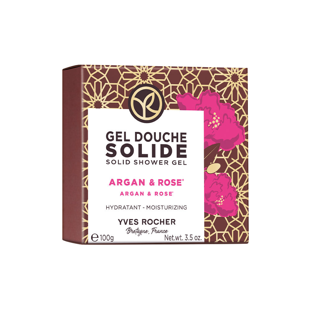 Увлажняющий Твердый Гель для Душа «Аргания & Роза», 100 г