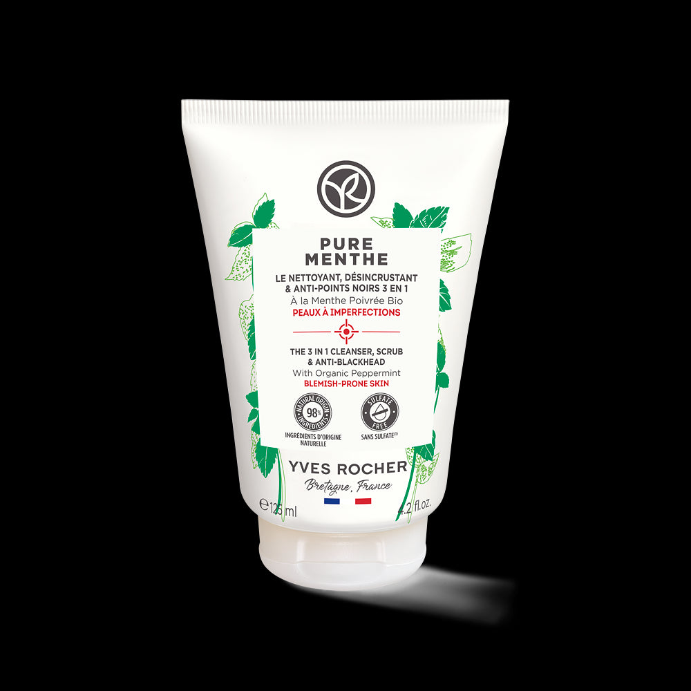 Гель-Гоммаж для Умывания Против Черных Точек 3 в 1 с Перечной Мятой БИО