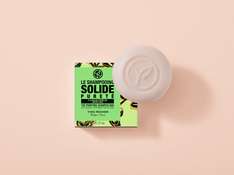 Твердый Шампунь ОЧИЩЕНИЕ с Перечной Мятой БИО - Для жирных волос, 60 г